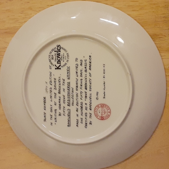 Knowles..Norman Rockwell's  "Waiting at the Dance" Ltd Ed Plate 1544K Certified - Picture 3 of 11